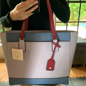 KATE SPADE LILAC FROZEN CAMERON LAPTOP TOTE NEW